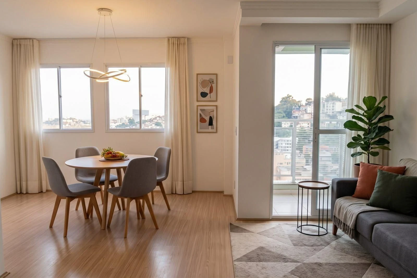 Glass-enclosed balcony in a one-bedroom apartment, 36 m²
