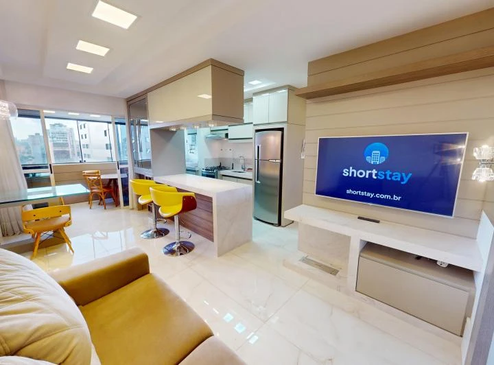 Furnished 1-bedroom apartment with private balcony on floor 15