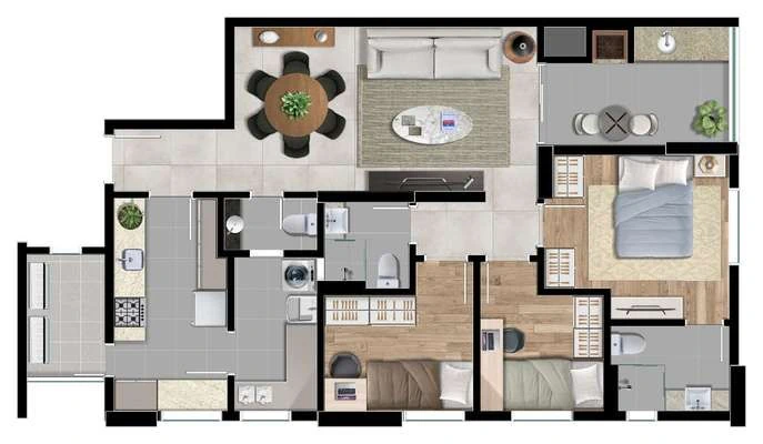 155 m² apartment with 3 bedrooms and 2 parking spots — photo 4