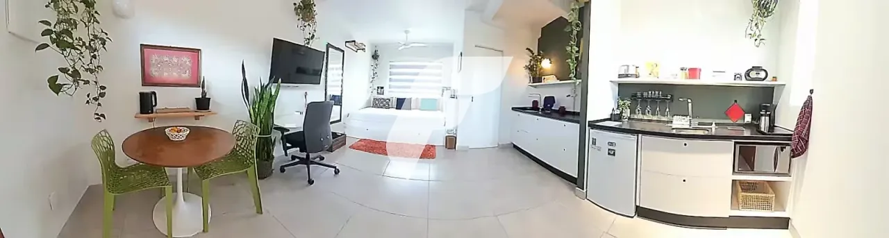 Departamento de 26 m² con lavadora y espacio de home office