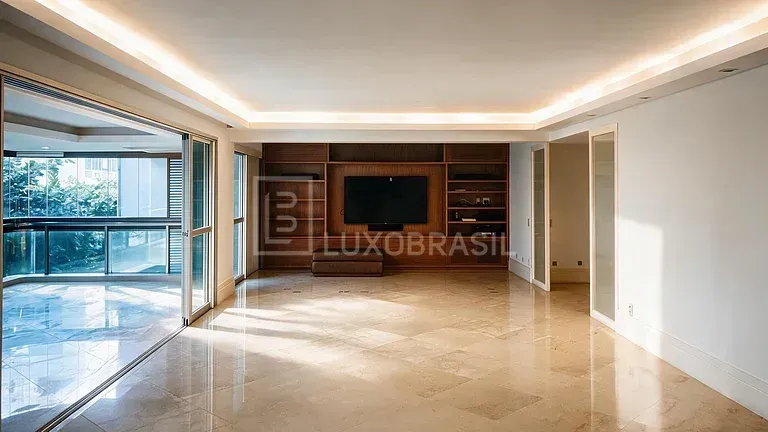 2-bedroom apartment in a building with a gym