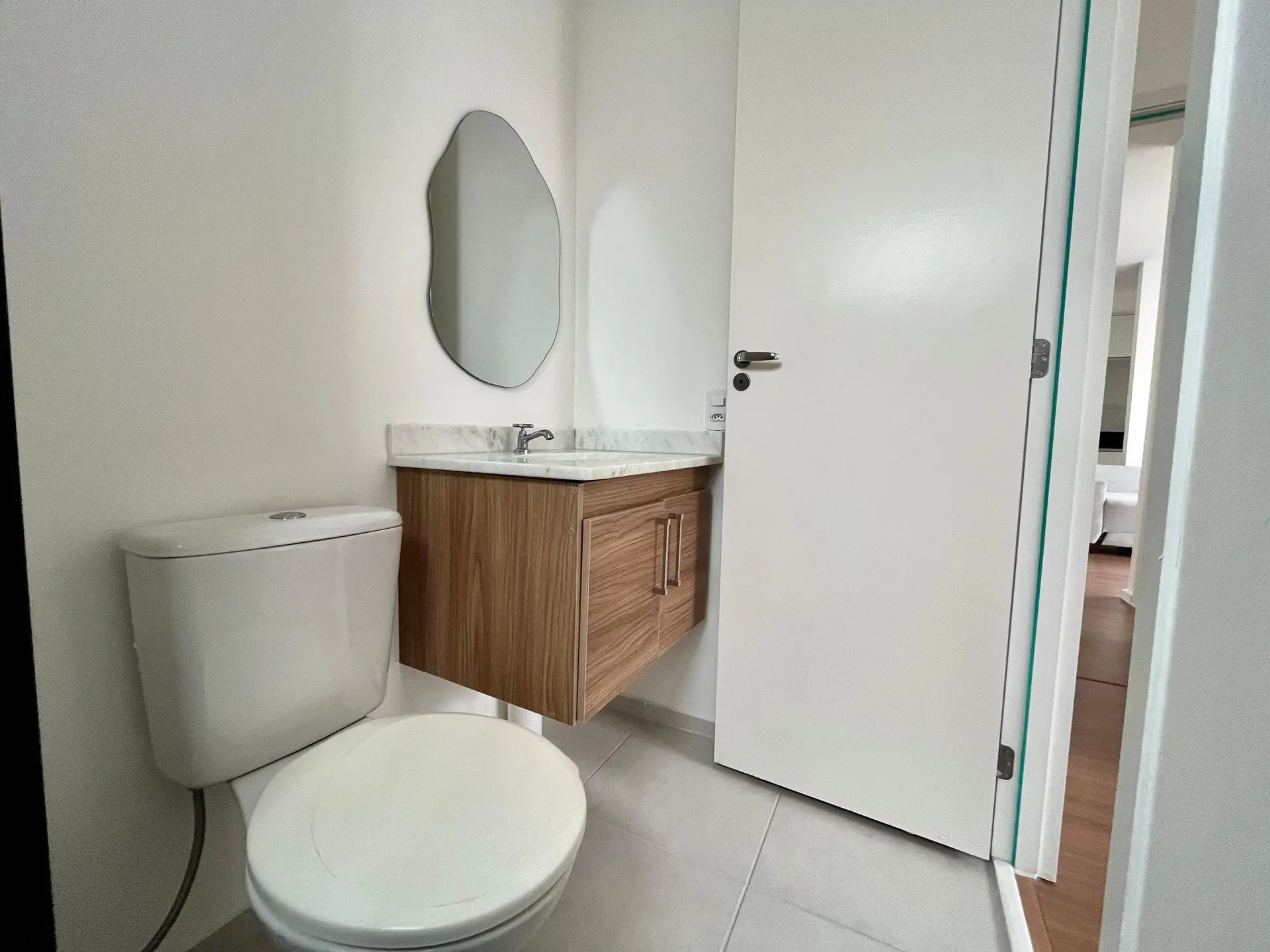 Wood or laminate floors in a 2-bedroom apartment, 45 m² — photo 17