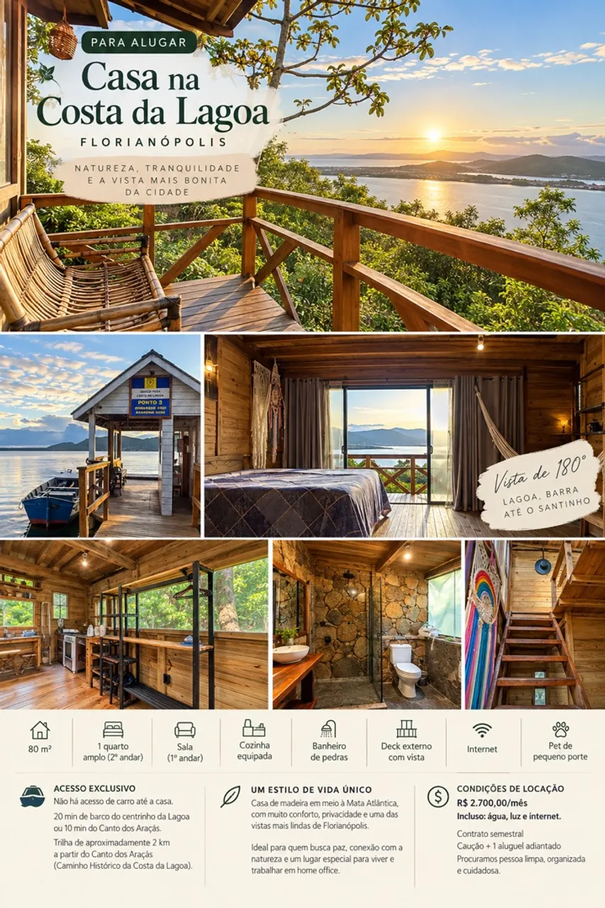 Water view in a one-bedroom house, 80 m²