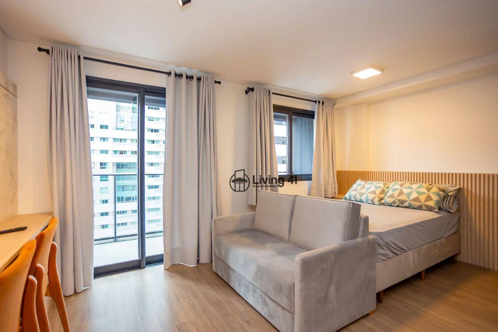 Studio mobiliado de 50 m² com 1 quarto e churrasqueira privativa — photo 3