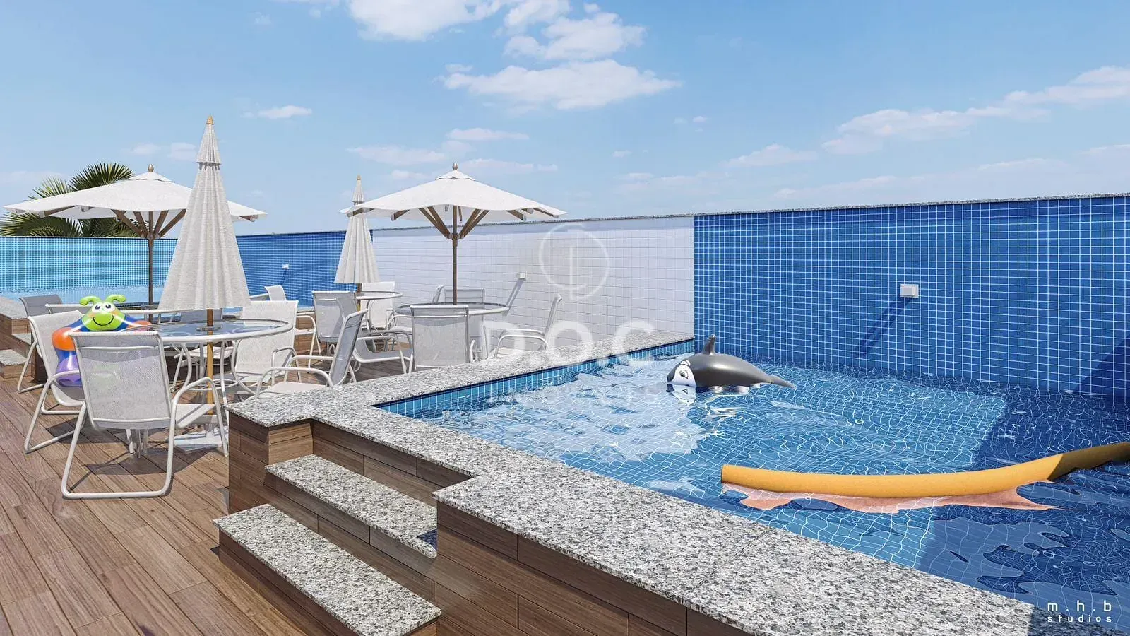 Balcony with a grill in a 2-bedroom apartment, 70 m² — photo 28