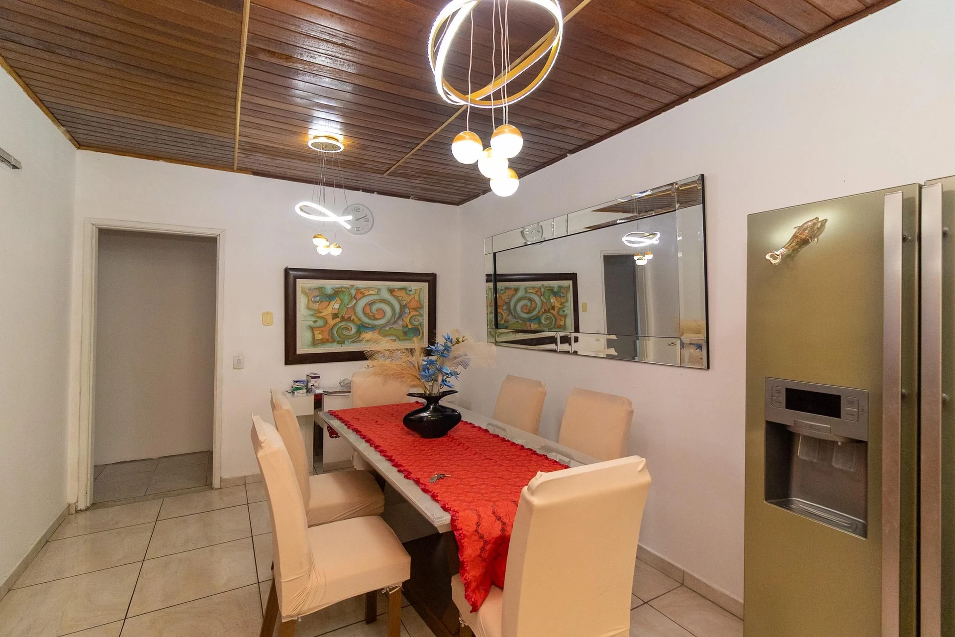 Furnished 4-bedroom apartment with balcony and desk area — photo 16