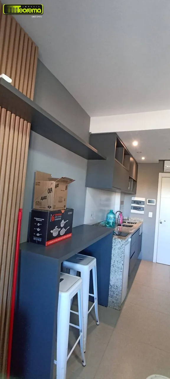 Furnished 1-bedroom apartment with balcony and city view