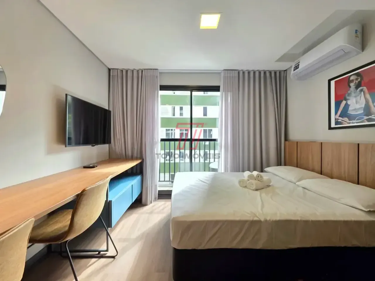 Studio de 30 m² com 1 quarto, ar-condicionado — photo 3