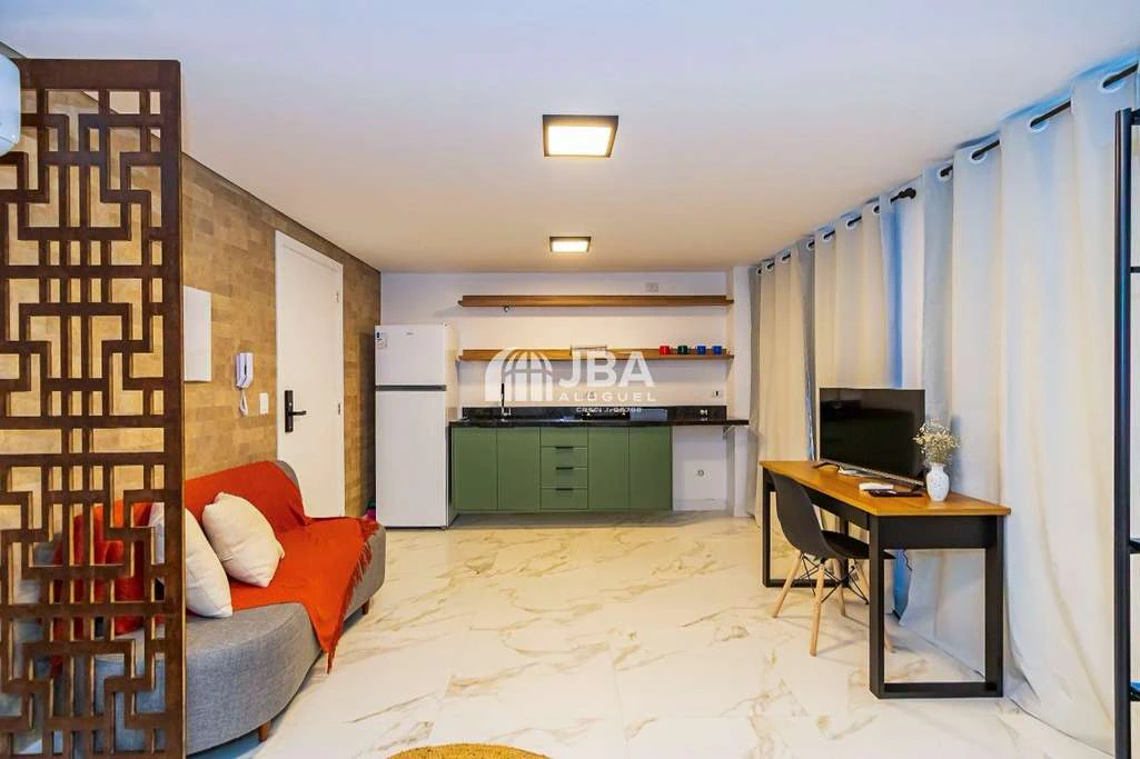 38 m² studio with open-plan kitchen and gas stove
