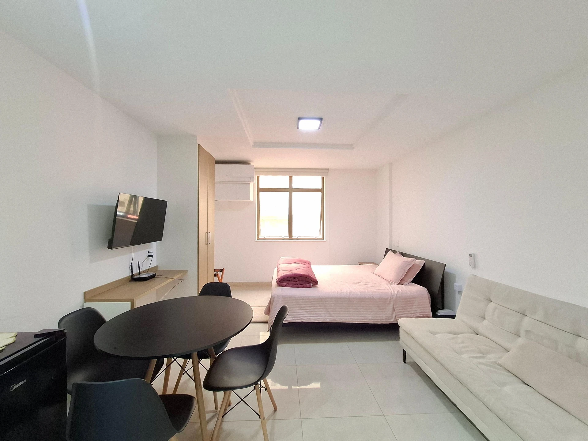 1-bedroom apartment with an electric shower