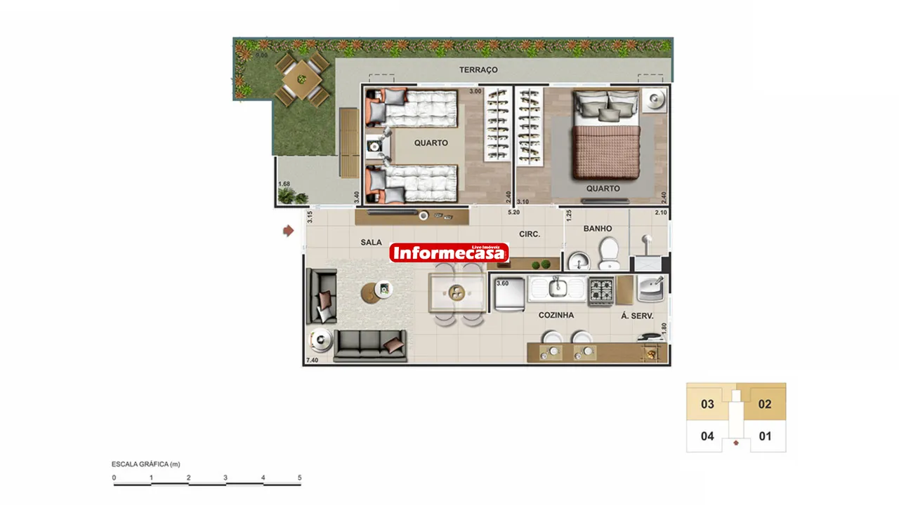 Apartamento mobiliado com 2 quartos e 1 vaga — photo 19