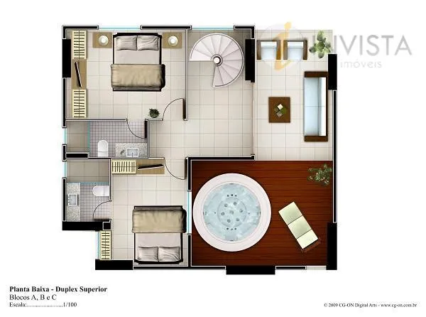 Квартира 80 м² с 3 спальнями и открытой кухней — photo 48