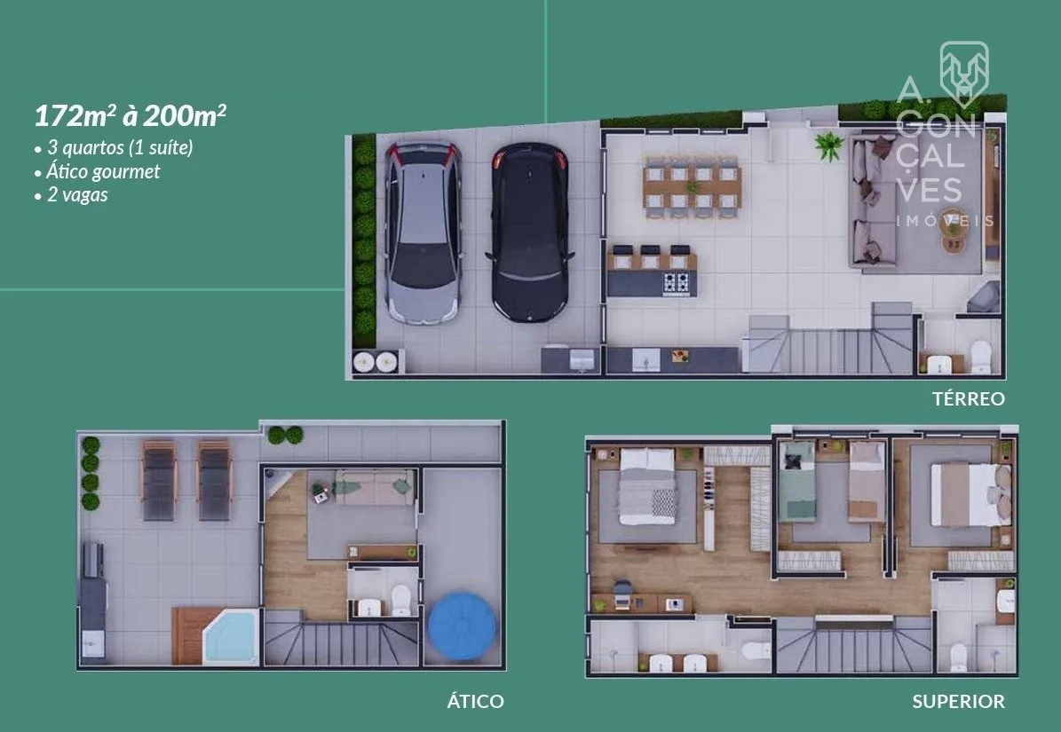 Casa em condomínio com 3 quartos e cozinha em plano aberto — photo 31