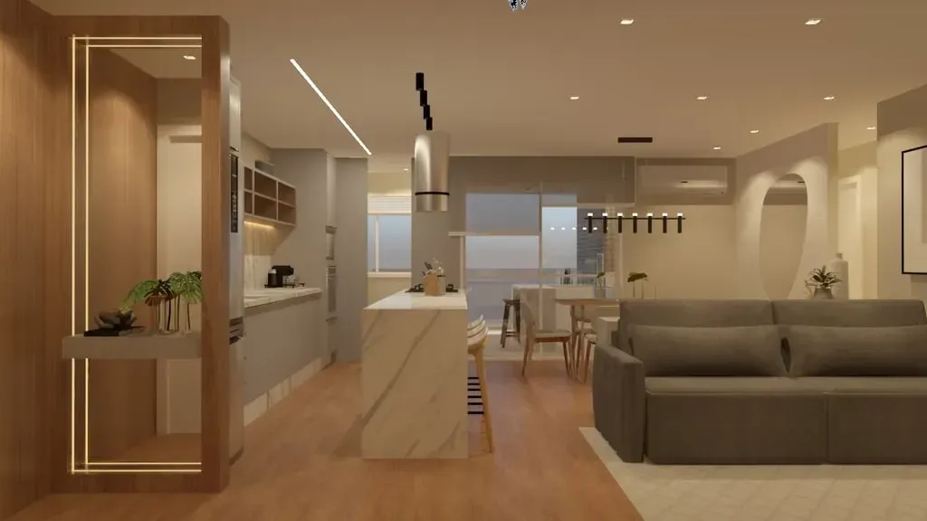 Furnished apartment with a gas open-plan kitchen — photo 45
