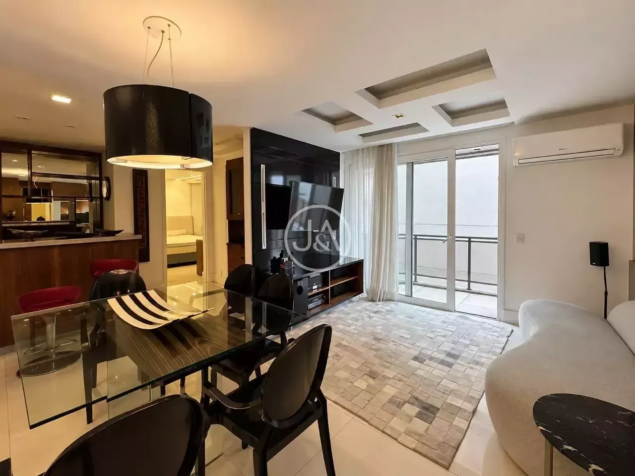 Furnished 82 m² apartment with 2 en-suite bedrooms