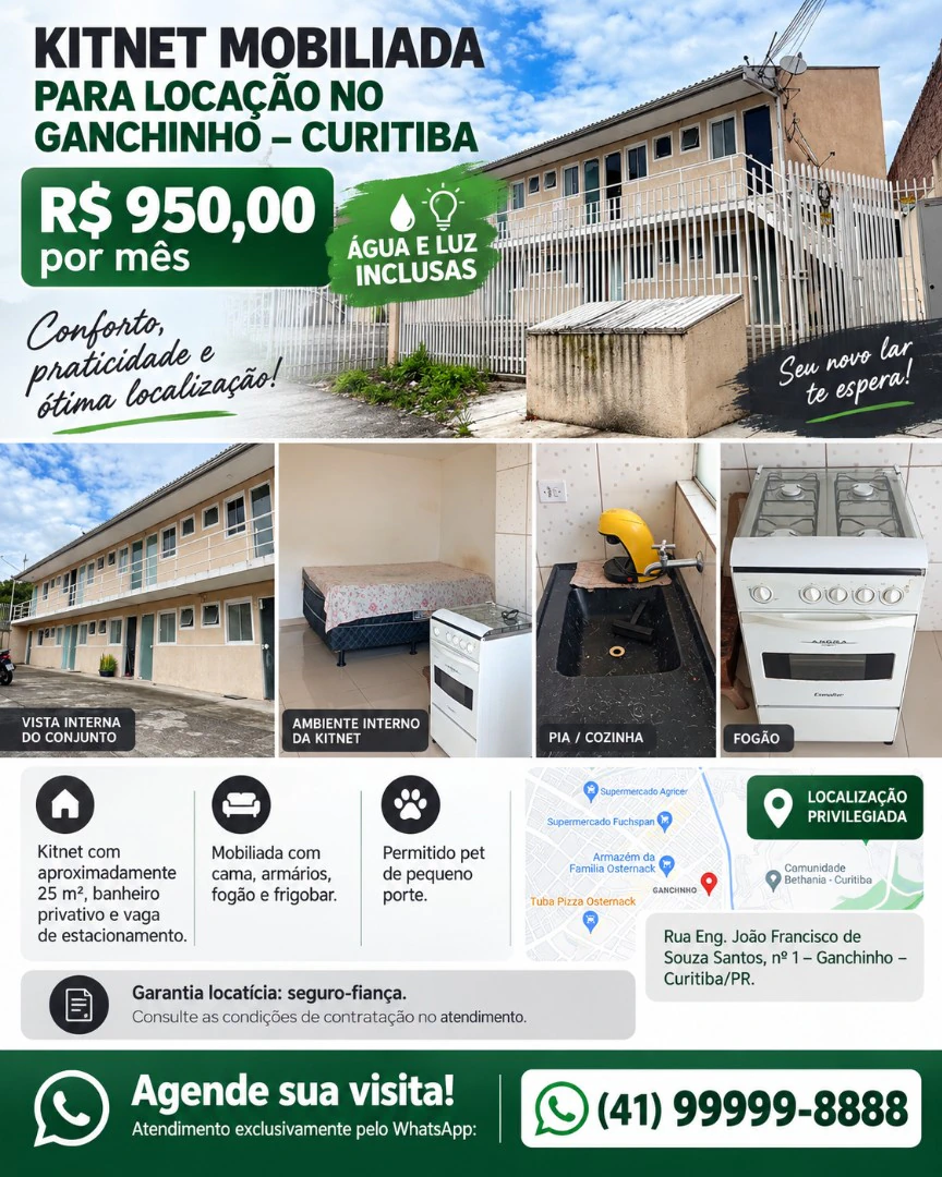 25 m² studio in Curitiba