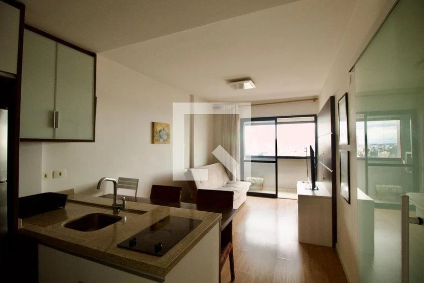 One-bedroom apartment with a washing machine