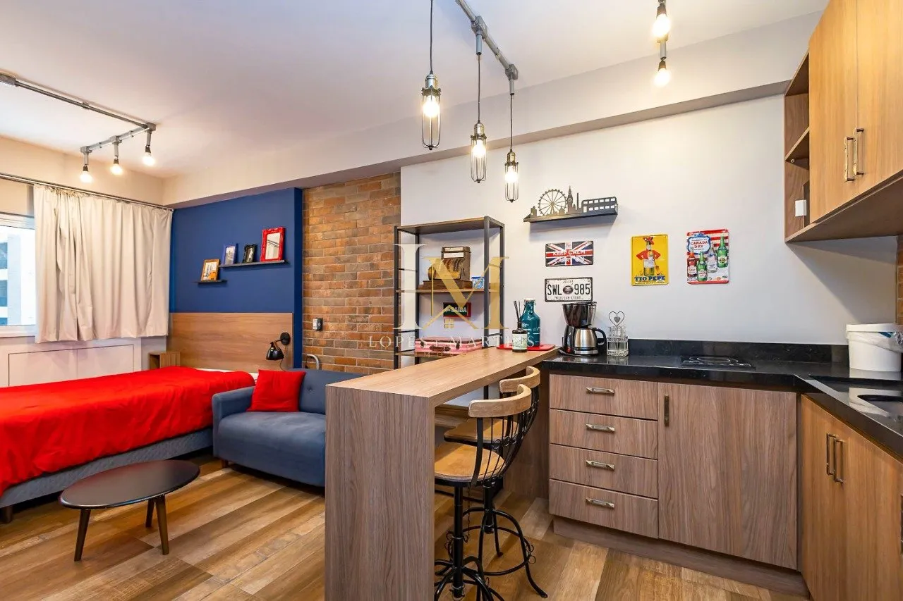 Studio mobiliado 60 m² com 1 suíte e sem vaga no 6º andar