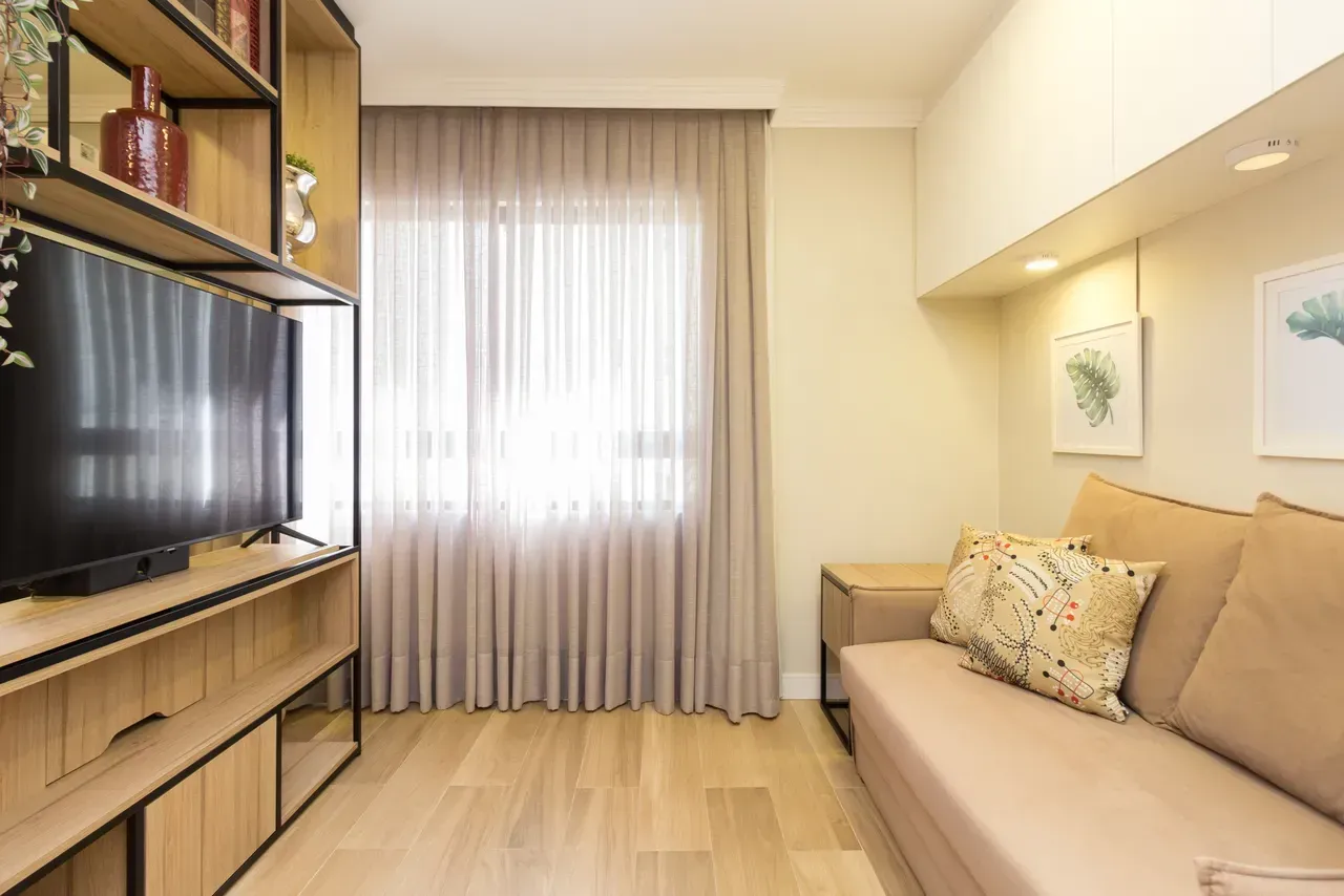Меблированная квартира 28 м² с 1 спальней и балконом