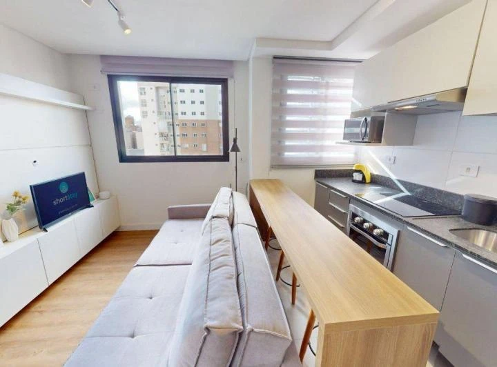 Apartamento mobiliado de 1 dormitório com área de trabalho — photo 5