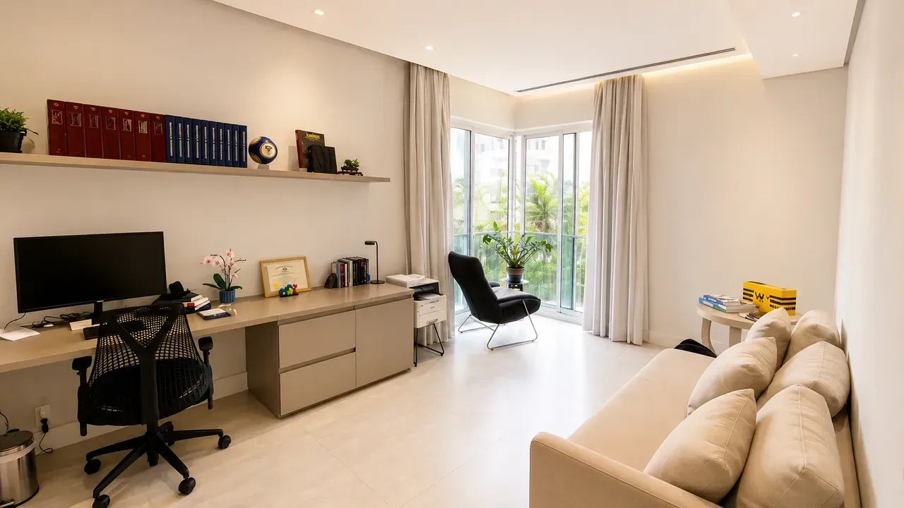 Furnished apartment with 3 bedrooms and a glass balcony — photo 12