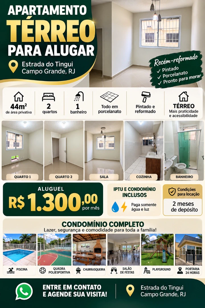 Apartamento de 2 quartos em condomínio com piscina — photo 2