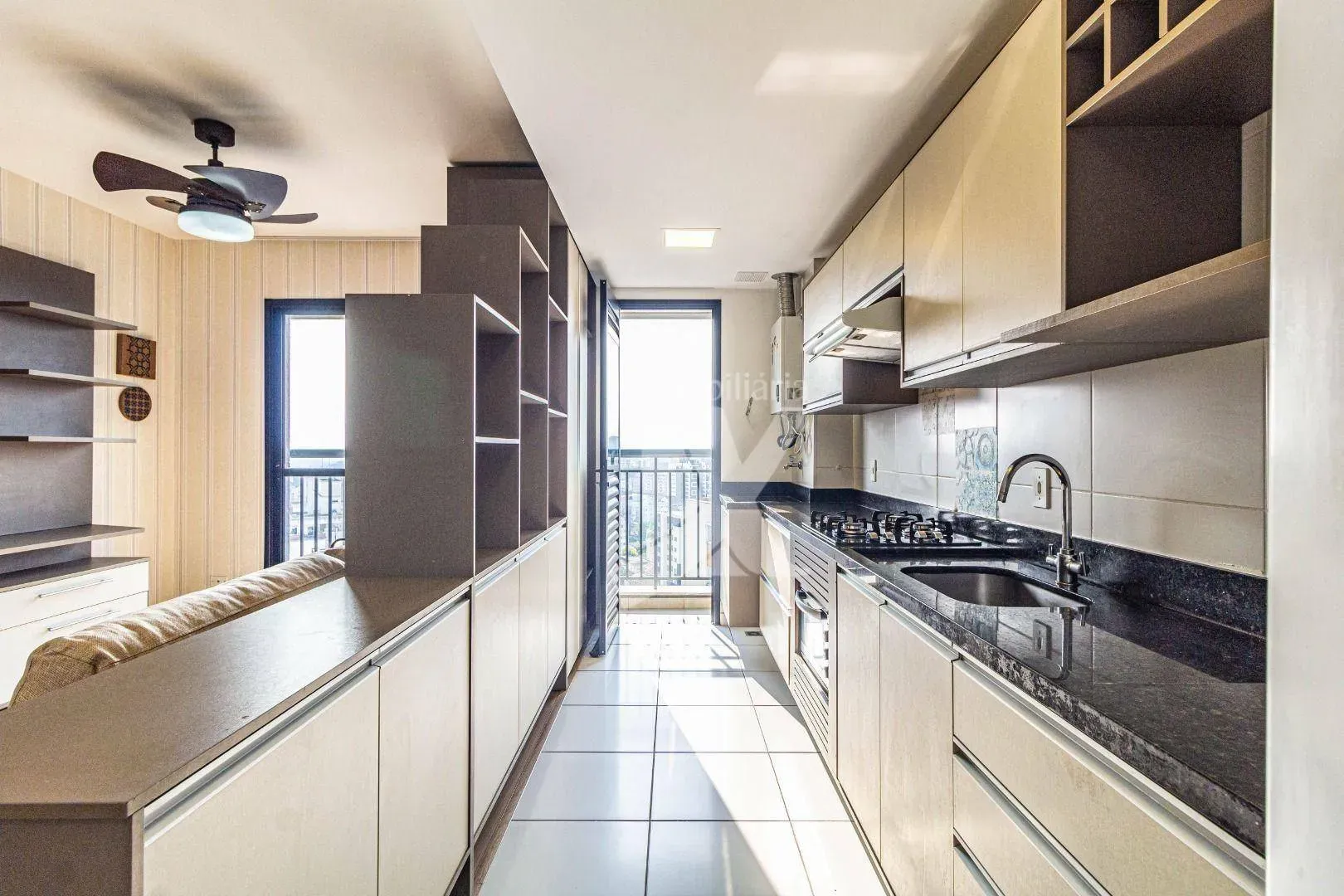 Wood or laminate floors in a one-bedroom apartment, 47 m² — photo 17