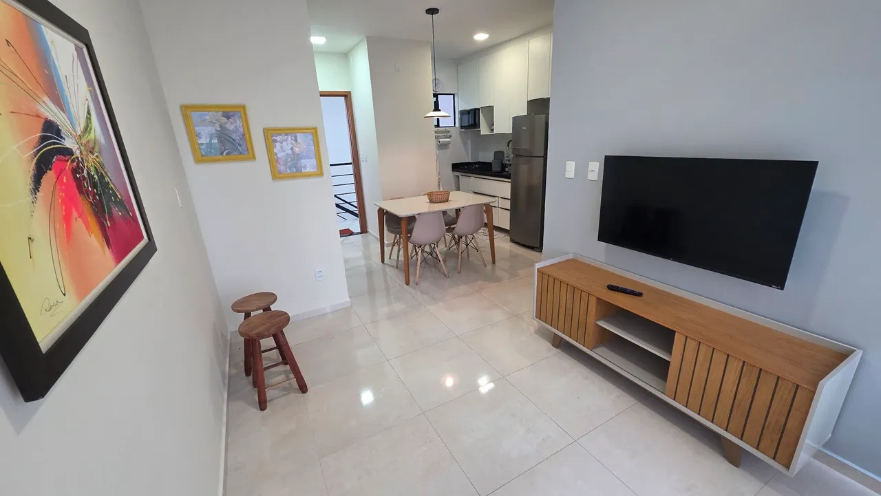 Furnished apartment with 2 bedrooms and open-plan kitchen