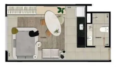 Studio mobiliado, 36 m², com máquina de lavar — photo 8