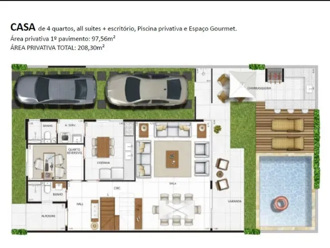 Balcony with a grill in a 5-bedroom house, 220 m² — photo 71
