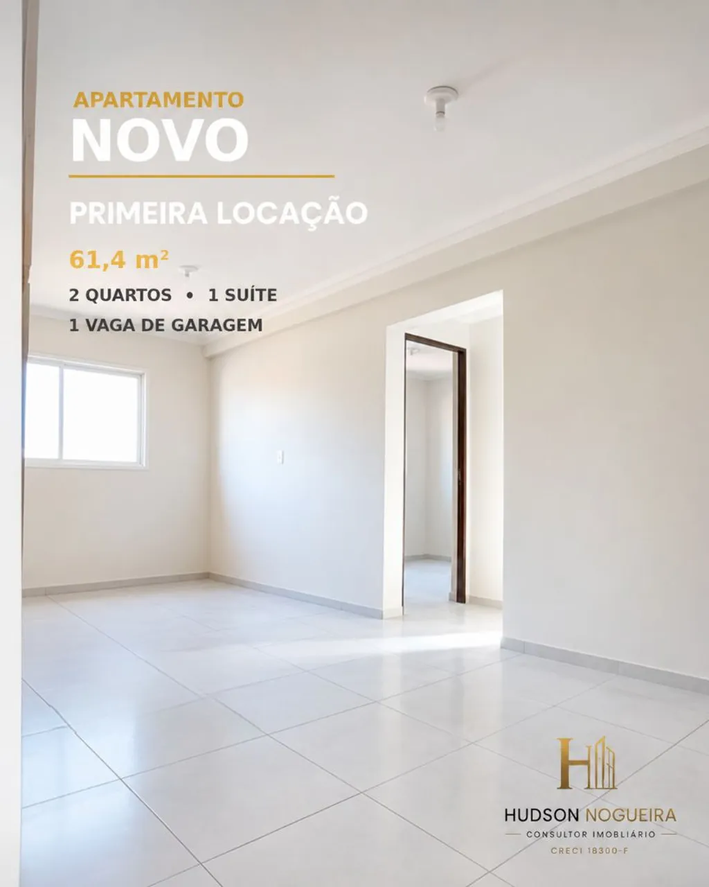 Apartamento de 2 quartos com cozinha integrada e 2 banheiros
