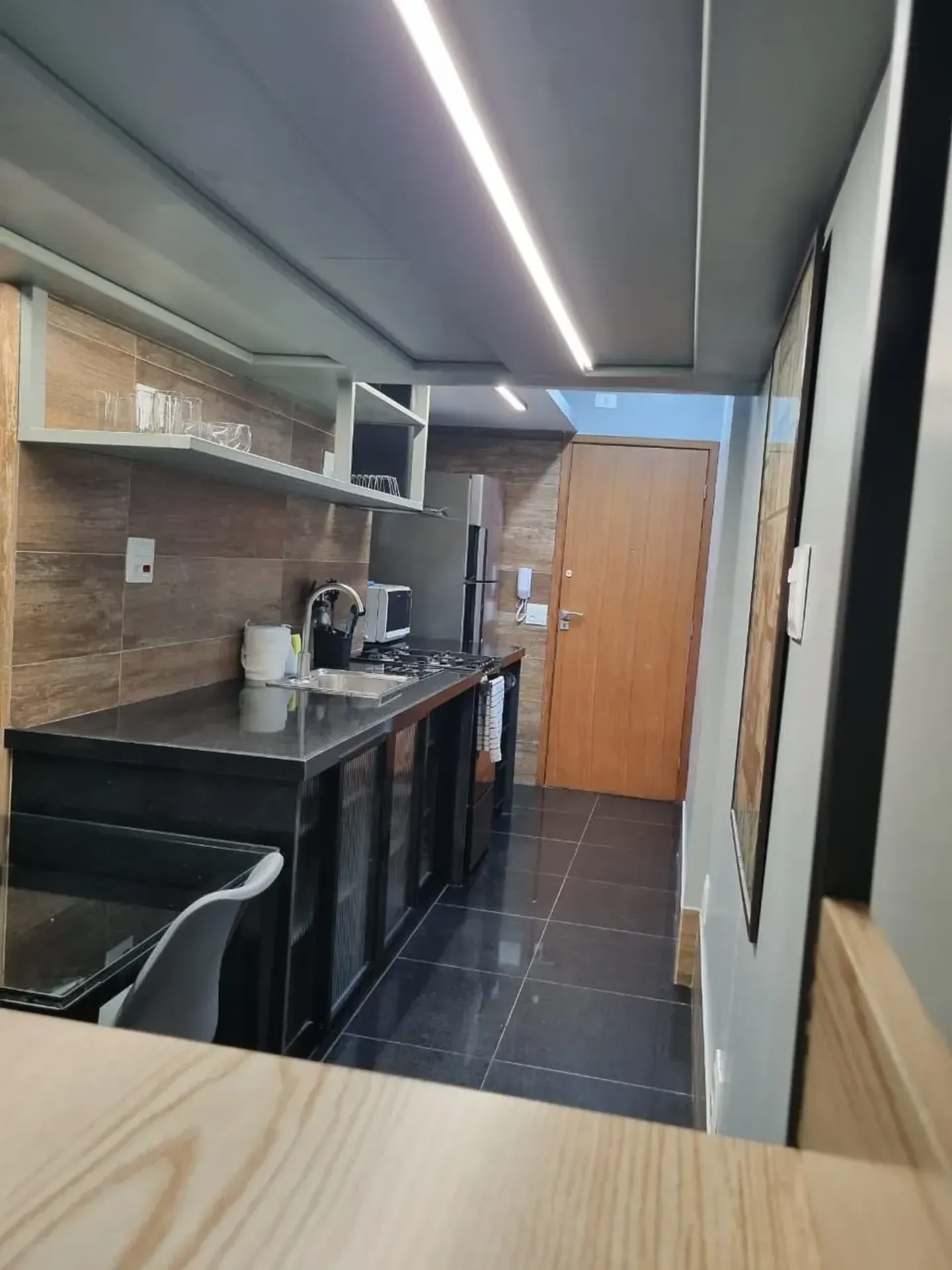 Apartment on the 8th floor with a washing machine