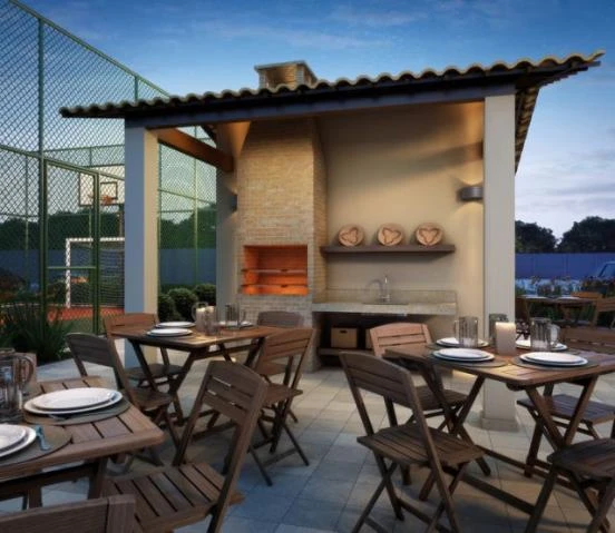 2-bedroom apartment with an open-plan kitchen and gas stove