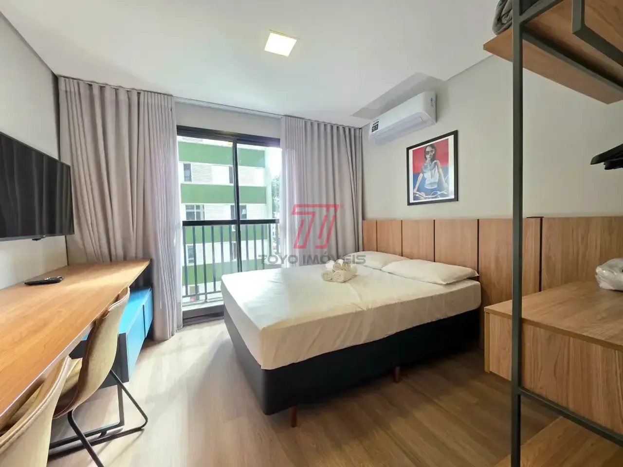 Studio de 30 m² com 1 quarto, ar-condicionado — photo 2