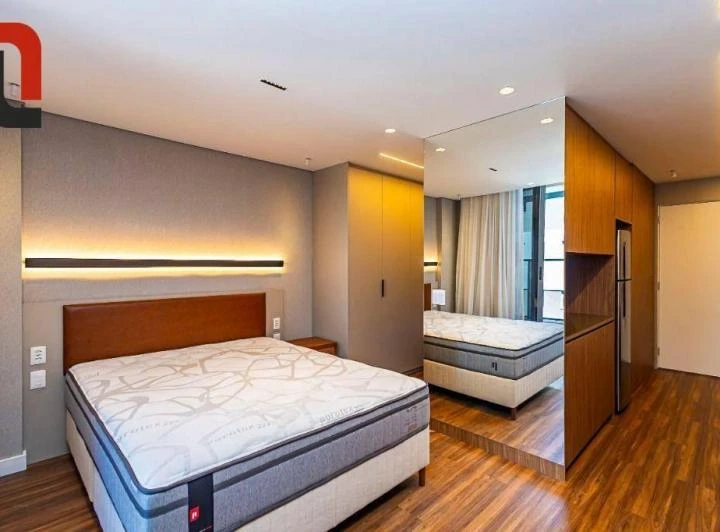 Furnished studio with 1 bedroom and balcony