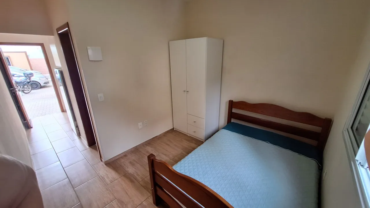 Furnished studio with open kitchen and gas stove plus parking