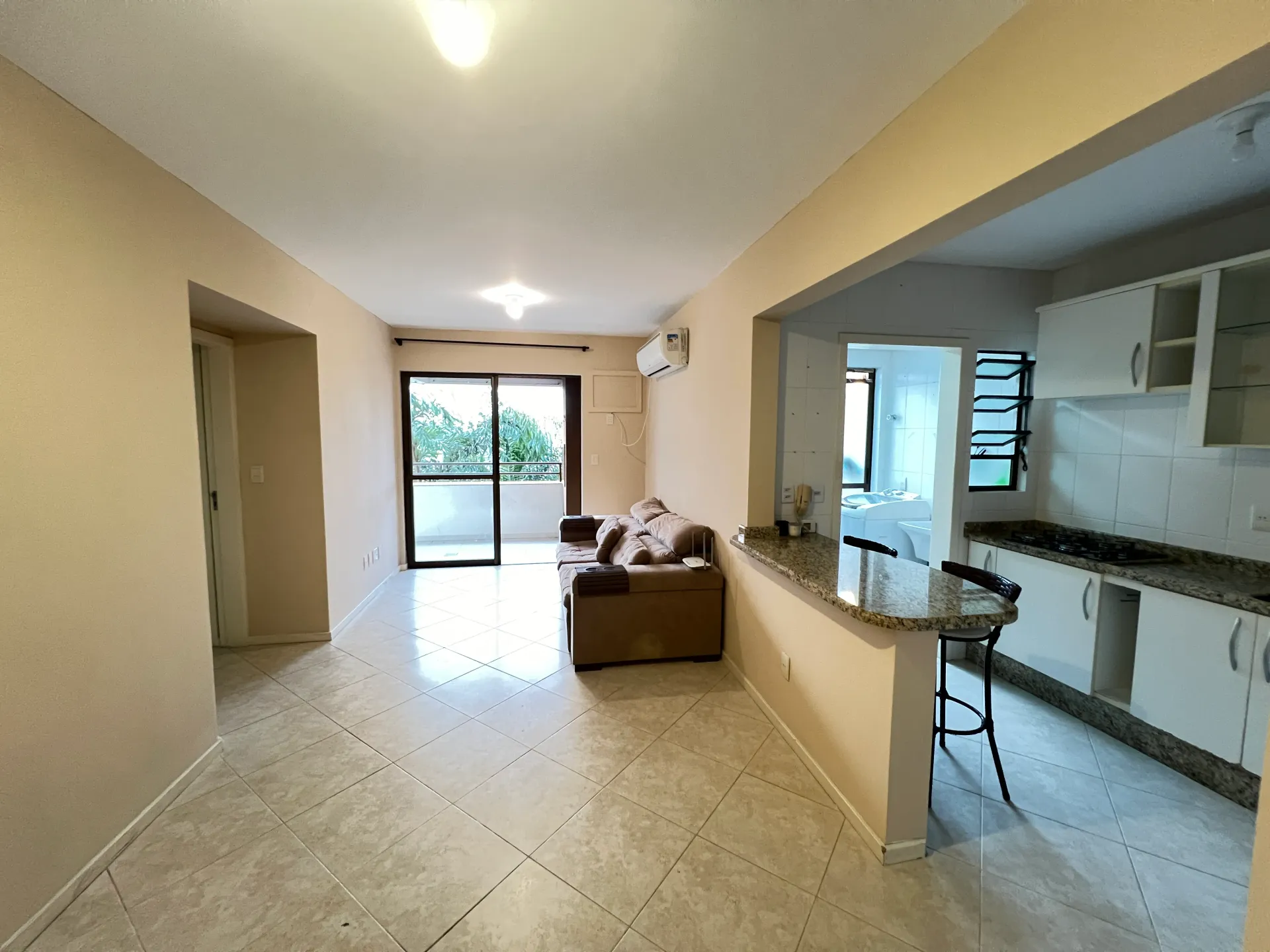 2-bedroom apartment with a grill on the balcony