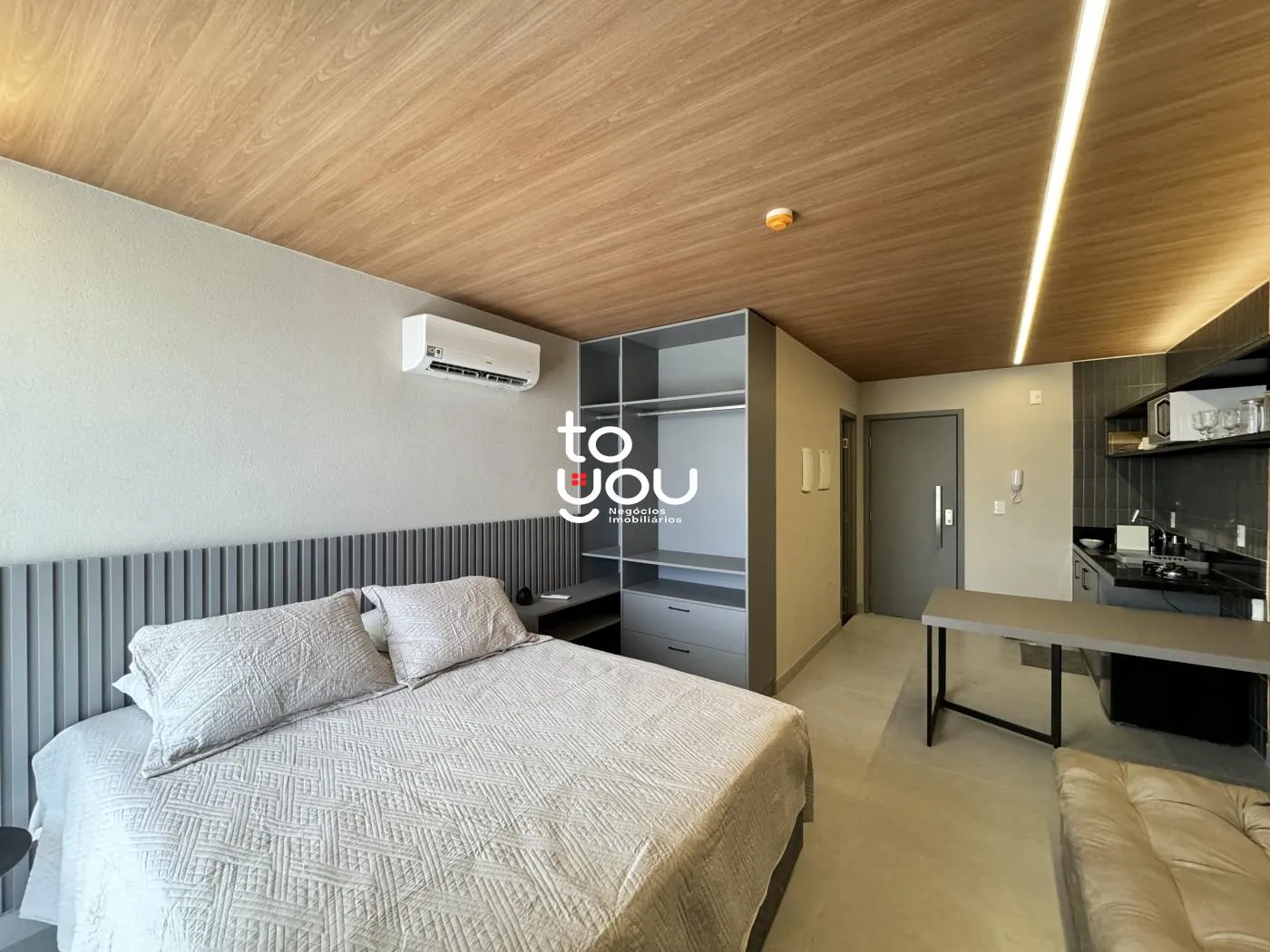 Меблированная квартира 30 м² с 1 спальней и стиральной