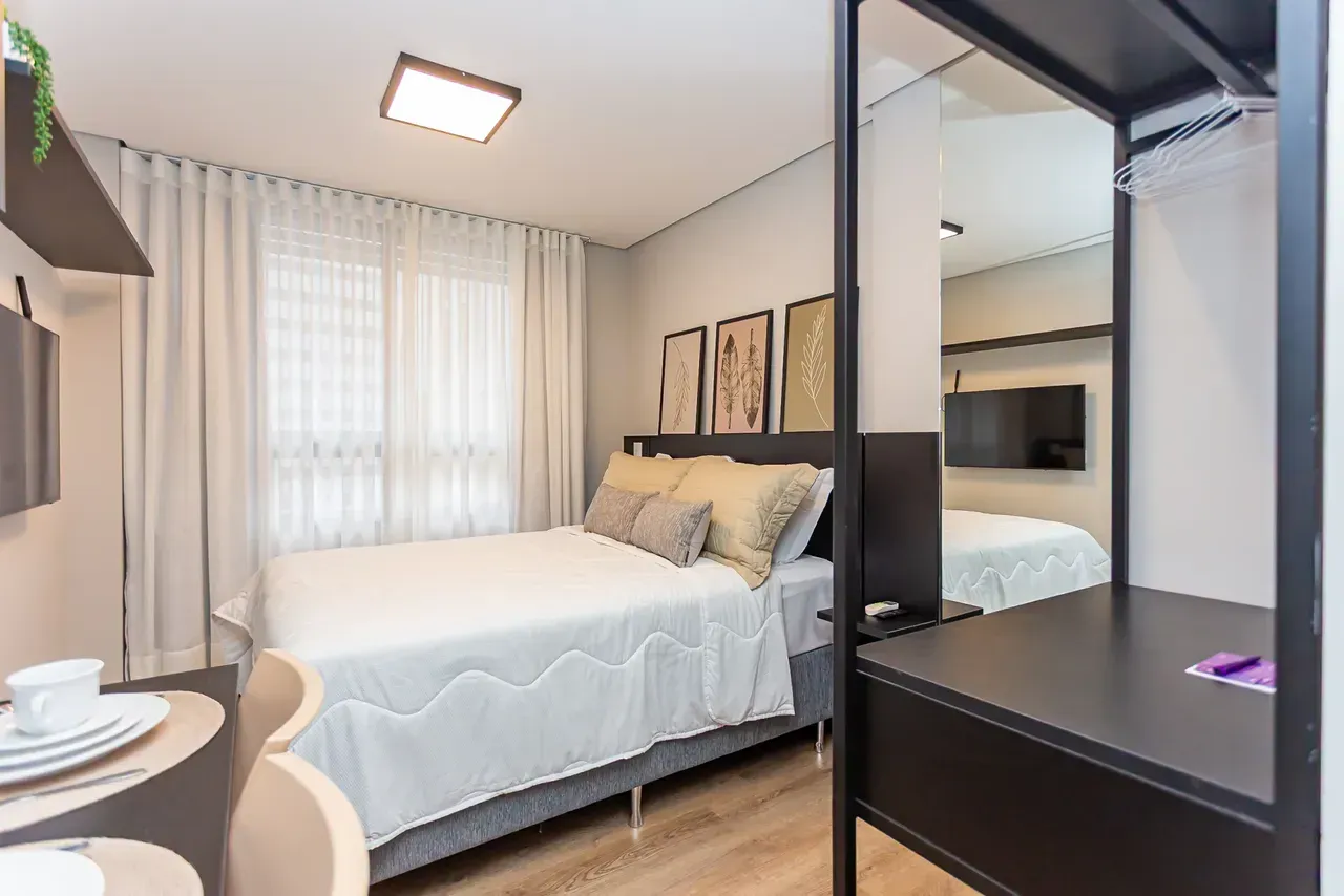 Apartamento mobiliado de 1 dormitório com box de vidro — photo 8