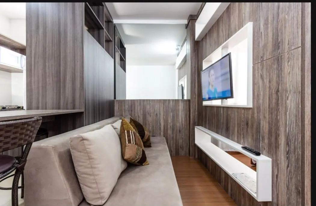 43 m² studio with 1 bedroom and an open kitchen — photo 2