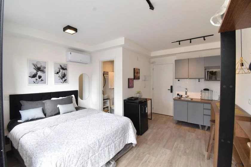 Furnished 1-bedroom apartment with balcony and 1 bath — photo 10