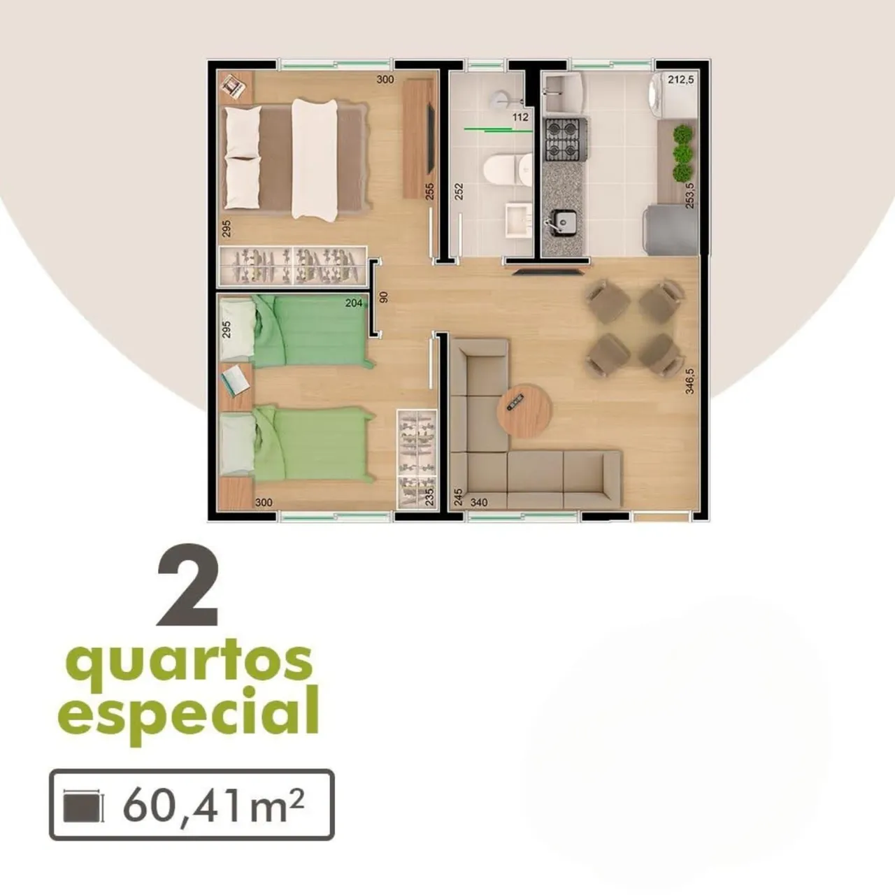 Furnished apartment, 60 m², with a home office — photo 12