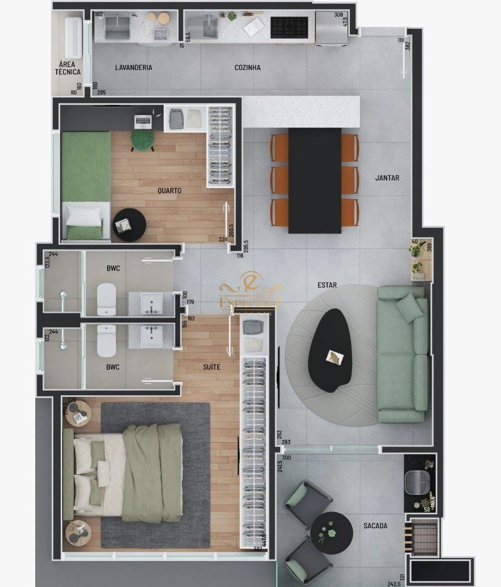 2-bedroom apartment with floor-to-ceiling windows — photo 45