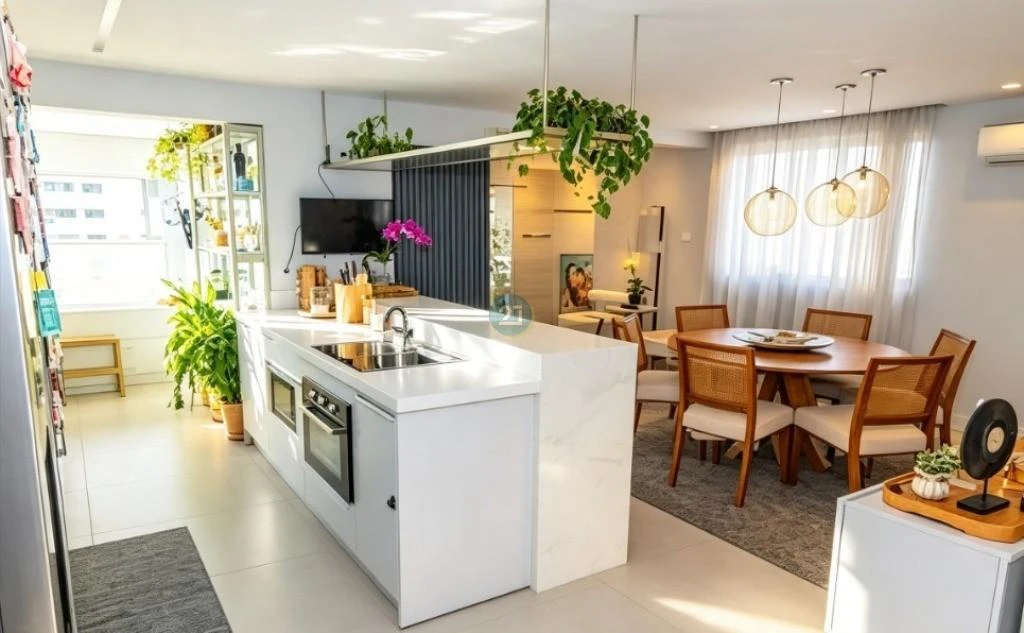 Furnished 320 m² apartment with 3 bedrooms and open living