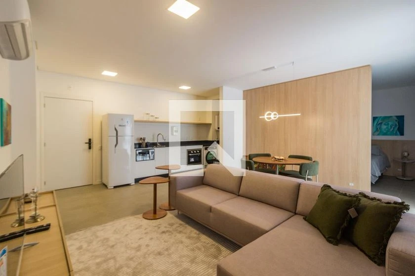 Furnished studio with 1 bedroom and open-plan kitchen — photo 6