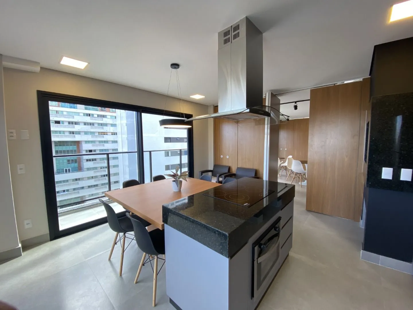 Furnished studio with open-plan kitchen and AC — photo 15