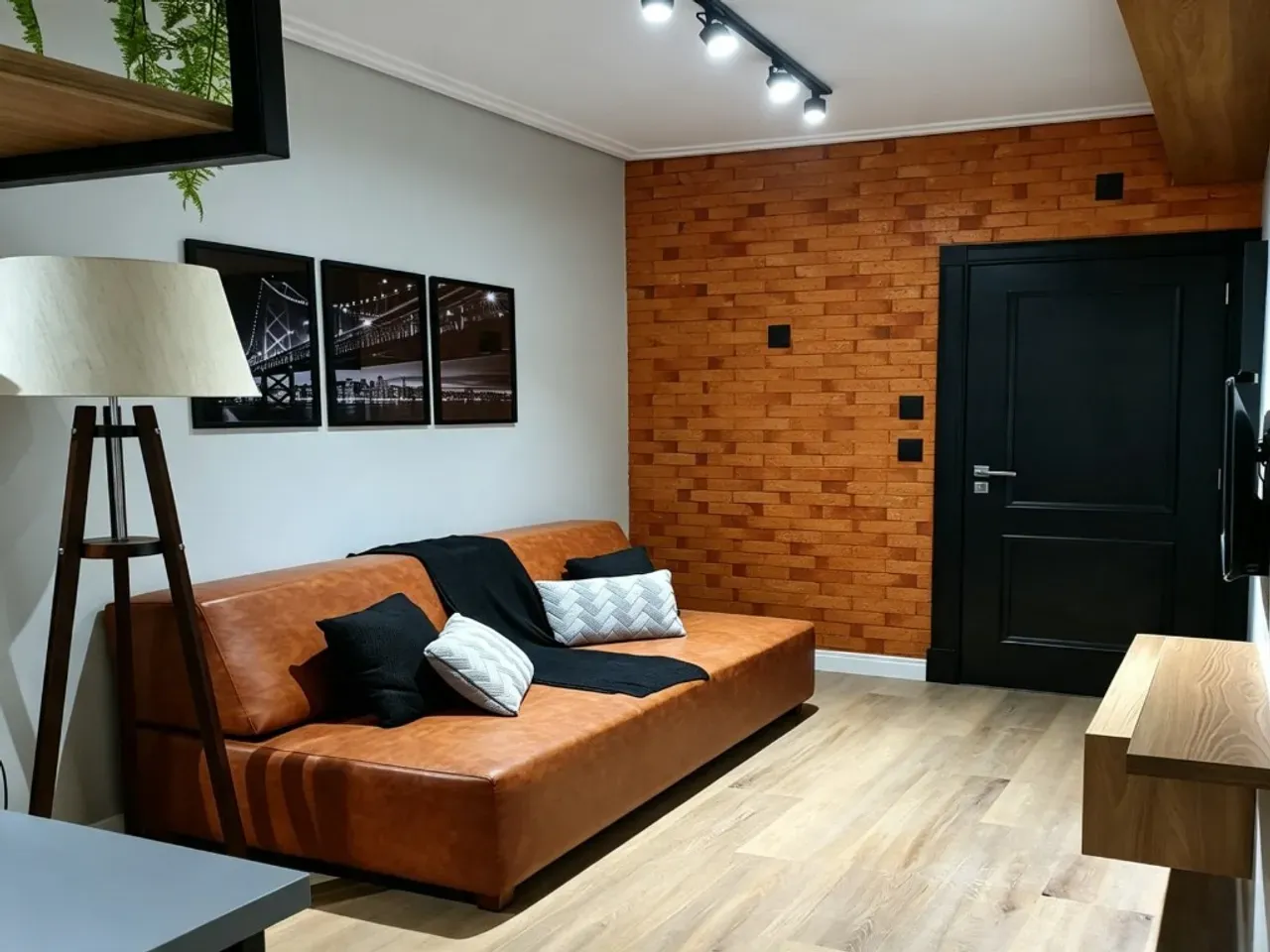 Estudio amueblado con estilo industrial y cocina abierta — photo 14