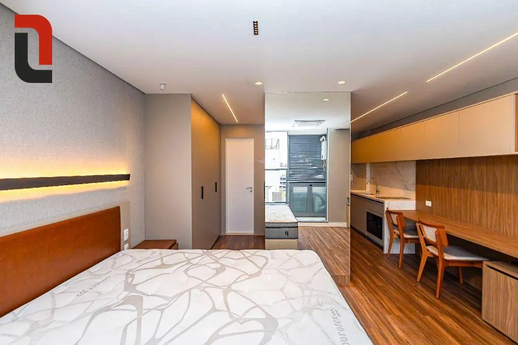 Estudio amueblado con 1 dormitorio y balcón con parrilla — photo 8