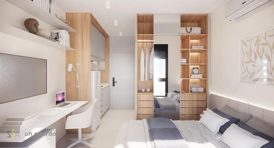 Furnished apartment, 19 m², with a washing machine