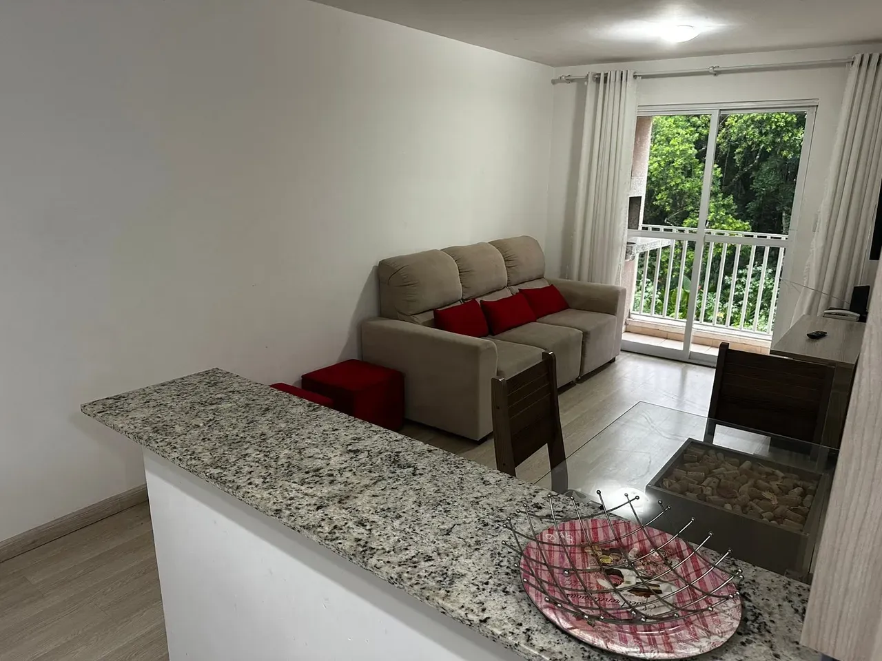 Balcony with a grill in a 2-bedroom apartment, 50 m² — photo 14